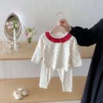 【66-100cm】丸首 さくらんぼ柄 セットアップ ルームウェア - 画像 (6)