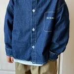 【80-150cm】 ビッグ襟 ワンピース  or デニム シャツ - 画像 (4)