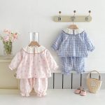 【73-100cm】フリル襟 カートゥーン プリント ルームウェア セットアップ - 画像 (10)