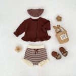 【66-100cm】フリル ニット カーディガン ショートパンツ - 画像 (6)
