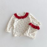 【66-100cm】丸首 さくらんぼ柄 セットアップ ルームウェア - 画像 (7)