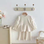 【80-130cm】リボンノーカラー セットアップ - 画像 (5)