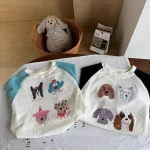 【80-150cm】かわいい 犬柄 Tシャツ - 画像 (4)