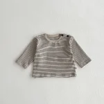【73-100cm】 サイドボタン ボーダー シャツ - 画像 (12)