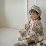 【73-100cm】チェック柄帽子＋ トップス ＋ スカート セットアップ/ロンパース - 画像 (6)