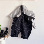 【66-90cm】 小花柄 サロペットORインナーシャツ - 画像 (6)