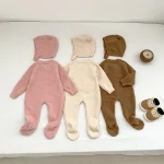 【66-90cm】 熊デザイン ボンネット オールインワン - 画像 (3)