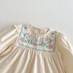 【80-130cm】 花刺繡 ワンピース - 画像 (3)