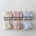 【66-120cm】 笑顔＆英字プリント セットアップ