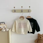 【80-130cm】 英字 プリントプルオーバー トレーナー - 画像 (4)