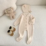 【66-90cm】 熊デザイン ボンネット オールインワン - 画像 (6)