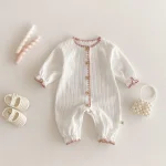 【66-90cm】 シンプル ロンパース - 画像 (4)