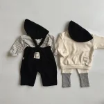 【66-90cm】サロペット リブ シンプル ルーズ ボトムス - 画像 (7)