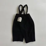 【66-90cm】サロペット リブ シンプル ルーズ ボトムス - 画像 (5)