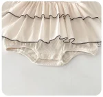 【66-90cm】 リボン付き ワンピース風 ロンパース - 画像 (9)