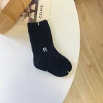 【GOODS】 シンプル カラー英字 ソックス - 画像 (4)