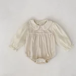 【66-90cm】 ノーカラーコーデュロイ ロンパース - 画像 (11)