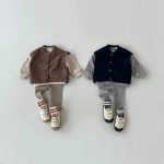 【66-100cm】 スリム コットン ストライプ ベビー ロング パンツ - 画像 (6)