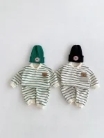 【73-110cm】熊ボーダー セットアップ - 画像 (6)