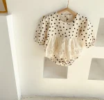 【66-100cm】 ワンピース風 ドット ロンパース - 画像 (13)