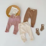 【66-100cm】シンプル リブ レギンス - 画像 (2)