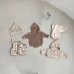 【66-90cm】 フーディシンプル ロンパース - 画像 (9)