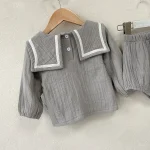 【66-90cm】 セーラー風 スクエア襟 セットアップ - 画像 (10)