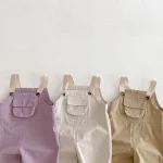 【73-120cm】 ポケット付き シンプル サロペット - 画像 (13)