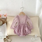 【73-100cm】 花柄 サロペット ＆ トップス 2点セット - 画像 (3)