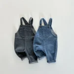【80-130cm】 ポケット付き サロペット