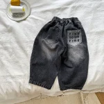 【80-150cm】 バックポケットロゴ デニム パンツ - 画像 (11)