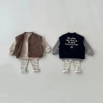 【66-100cm】 スリム コットン ストライプ ベビー ロング パンツ - 画像 (10)