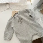 【66-100cm】 英字プリント リネン オールーインワン - 画像 (4)