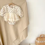 【66-100cm】 ワンピース風 ドット ロンパース - 画像 (14)