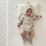 【66-90cm】 フーディシンプル ロンパース - 画像 (4)