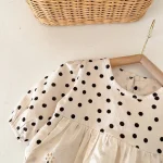 【66-100cm】 ワンピース風 ドット ロンパース - 画像 (9)