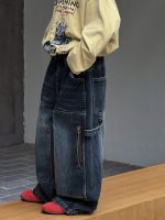 【100-160cm】 トレンド 動きやすい デニム パンツ - 画像 (5)