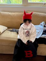 【100-160cm】 犬柄 プリント トップス 長袖Ｔシャツ - 画像 (4)