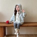 【73-120cm】 チェリー柄 フード付き ジップパーカー - 画像 (3)