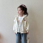 【73-120cm】 チェリー柄 フード付き ジップパーカー - 画像 (4)
