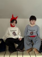【100-160cm】 犬柄 プリント トップス 長袖Ｔシャツ - 画像 (8)
