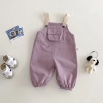 【73-120cm】 ポケット付き シンプル サロペット - 画像 (9)