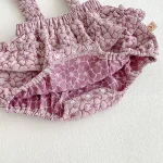 【73-100cm】 花柄 サロペット ＆ トップス 2点セット - 画像 (9)