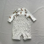 【73-100cm】 花柄 デニム サロペット - 画像 (8)