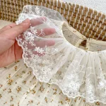【66-90cm】 レース襟花柄 ロンパース OR タイツ - 画像 (5)