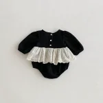 【66-90cm】 レースワンピース風 ロンパース - 画像 (3)