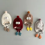 【GOODS】 目デザイン ニット 帽子
