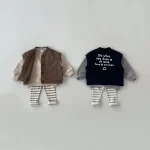 【66-100cm】 スリム コットン ストライプ ベビー ロング パンツ - 画像 (10)