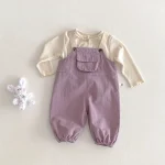 【73-120cm】 ポケット付き シンプル サロペット - 画像 (8)