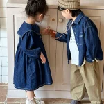 【80-150cm】 ビッグ襟 ワンピース  or デニム シャツ - 画像 (3)